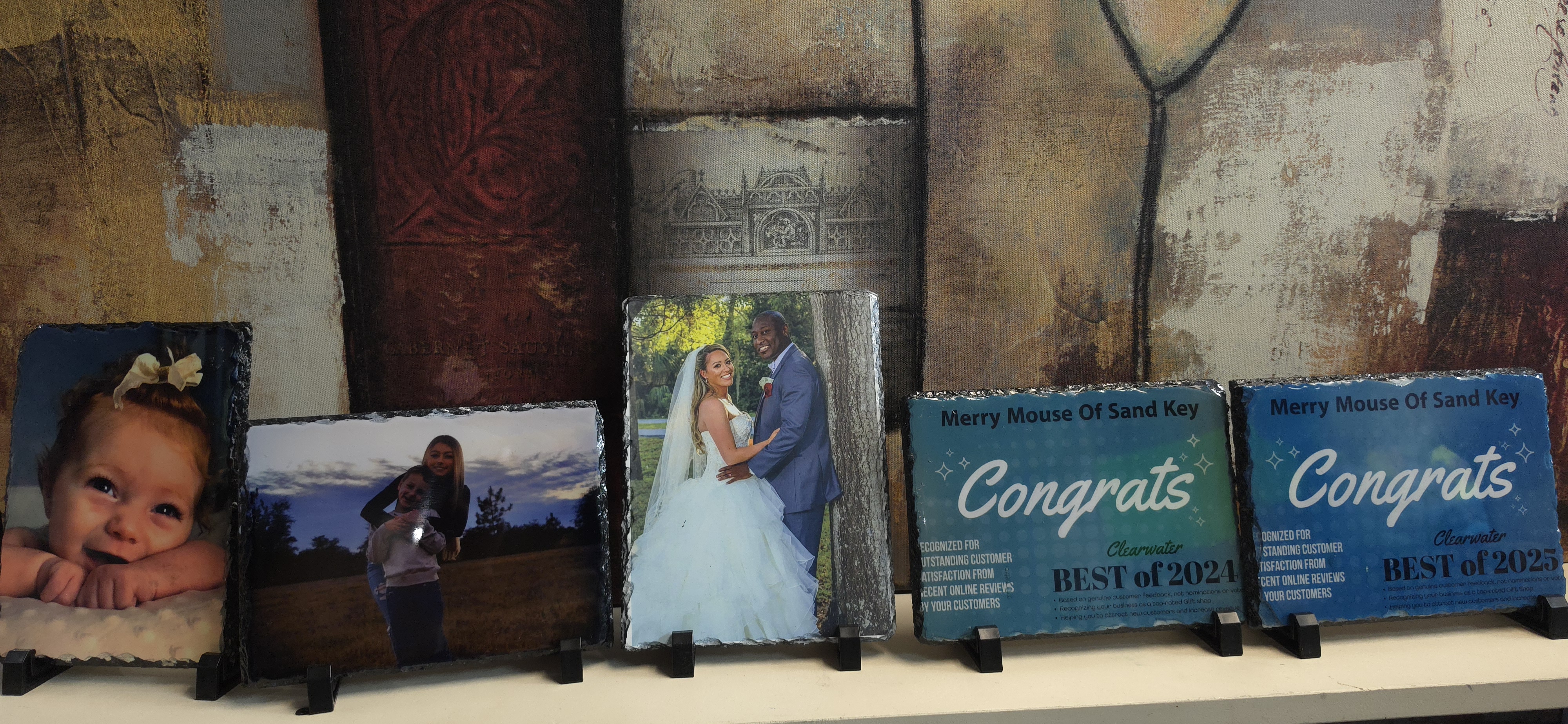Custom photo slates made from family pictures